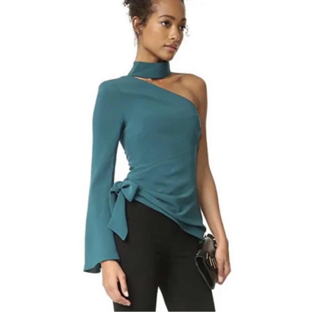 Cinq a’ sept deep teal structured top
